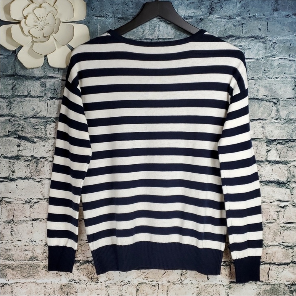 The Limited Blue and White Striped Sweater with Blue Anchor - Picture 7 of 7
